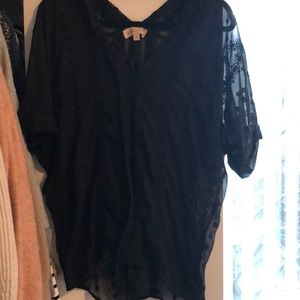 Philosophy top- black and sheer